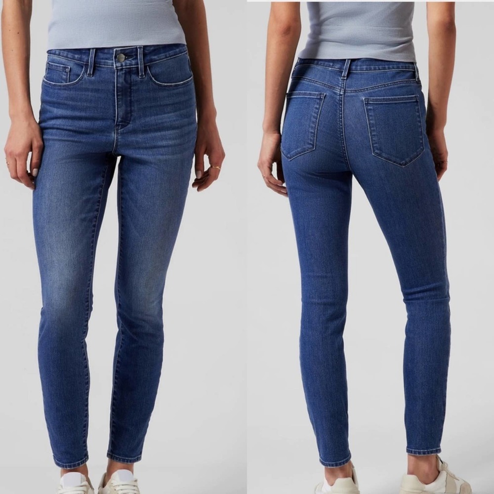 Athleta Sz 2 Skinny Jeans Sculptek Ultra Skinny True Blue Denim Stretch